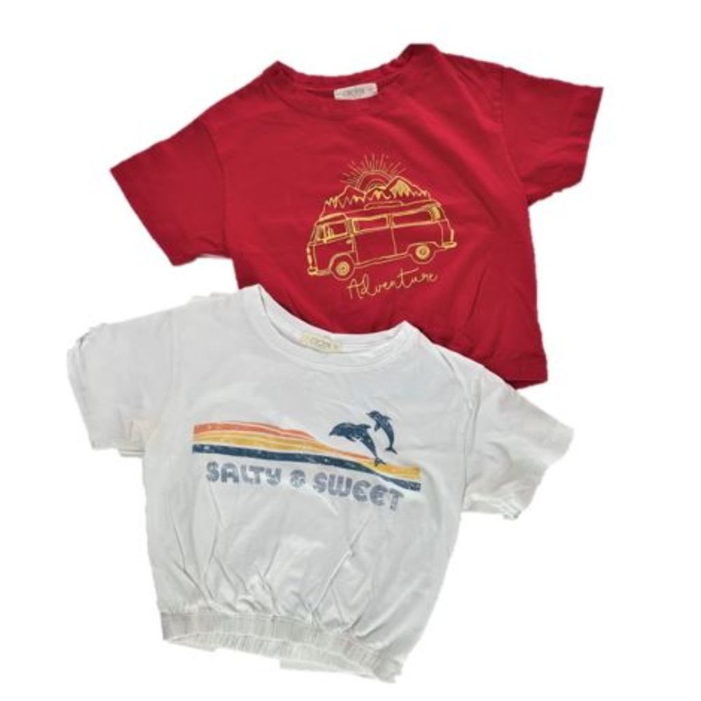 Circle X Set of 2 Crop T-shirts